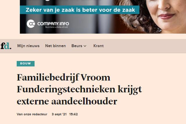 Vroom krijgt externe aandeelhouder